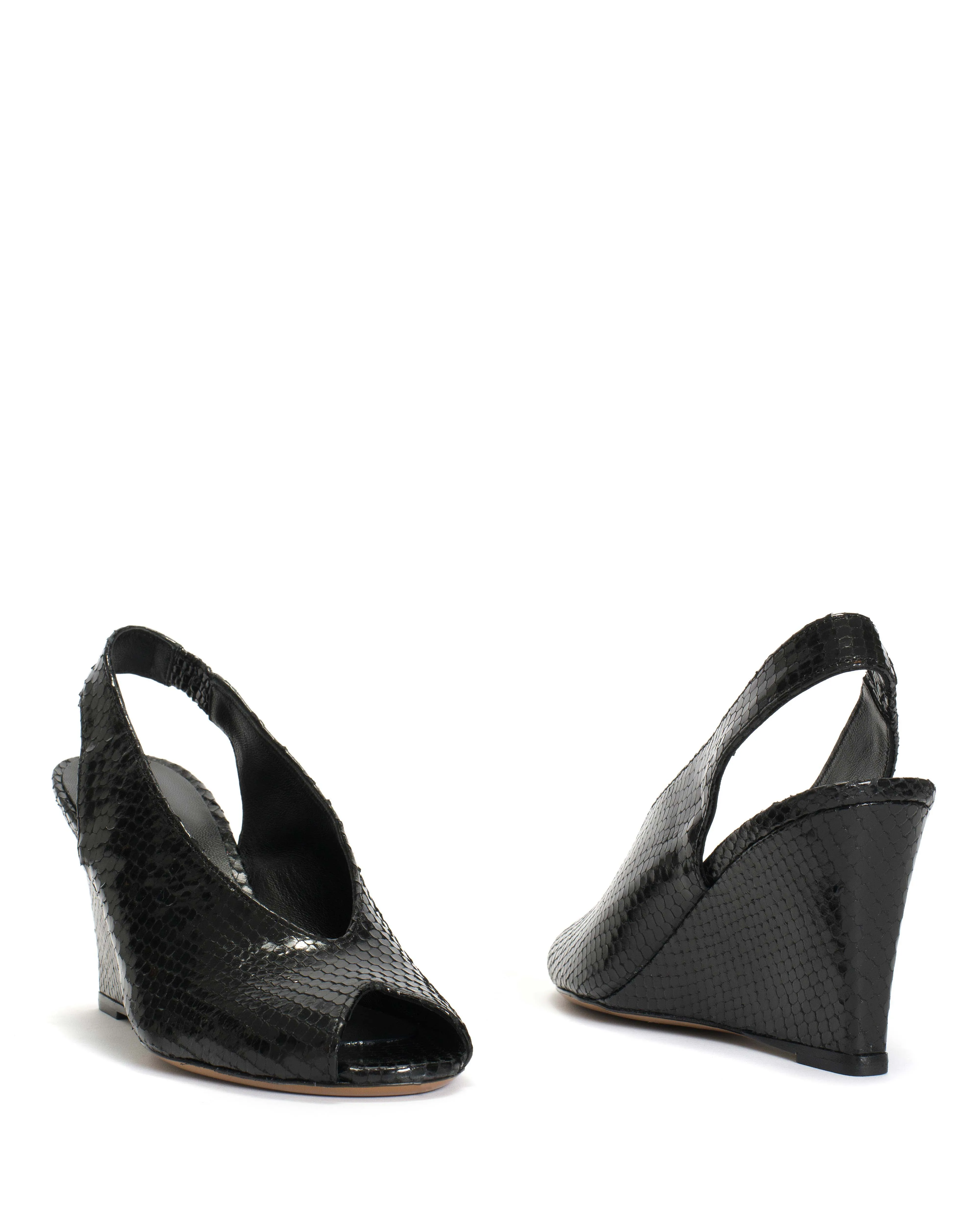 Maia Snake metallic calf Black