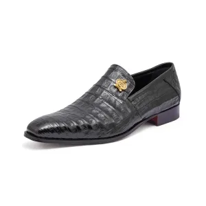 Mauri 4912 Black Genuine Alligator Loafers