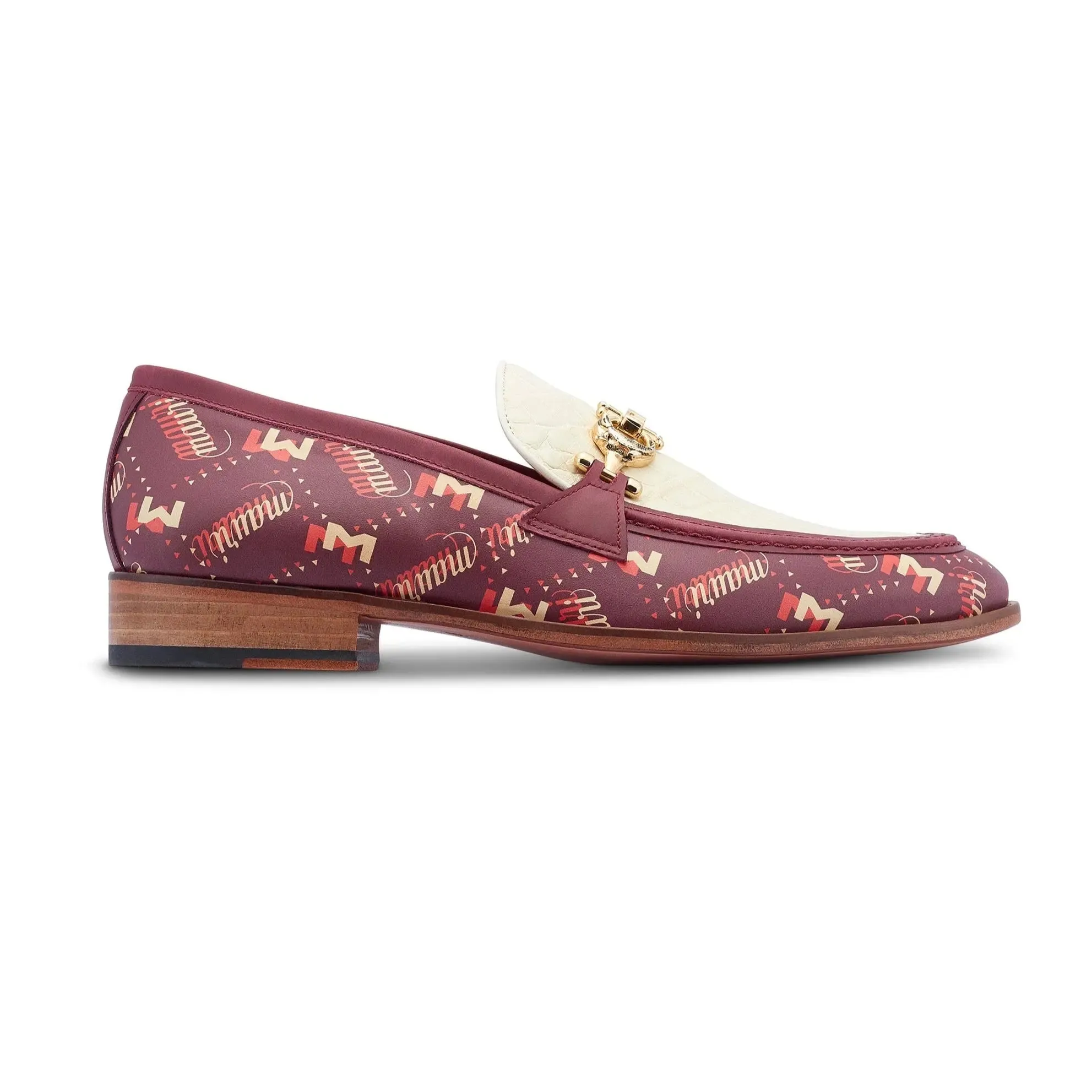 Mauri 4954/1 Ruby Red/Cream Genuine Alligator/Calf/M Shade Print Leather Loafers