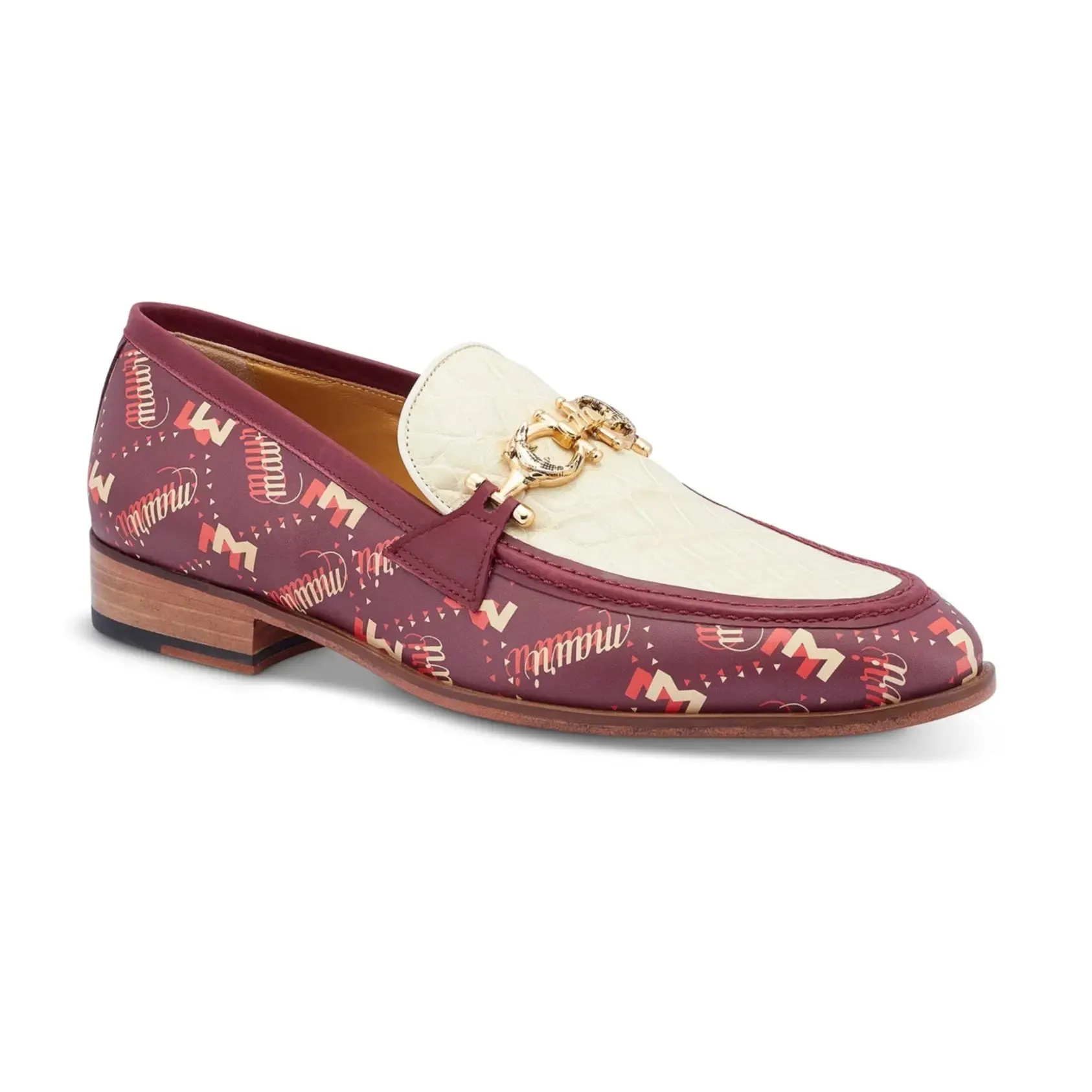 Mauri 4954/1 Ruby Red/Cream Genuine Alligator/Calf/M Shade Print Leather Loafers