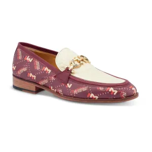 Mauri 4954/1 Ruby Red/Cream Genuine Alligator/Calf/M Shade Print Leather Loafers