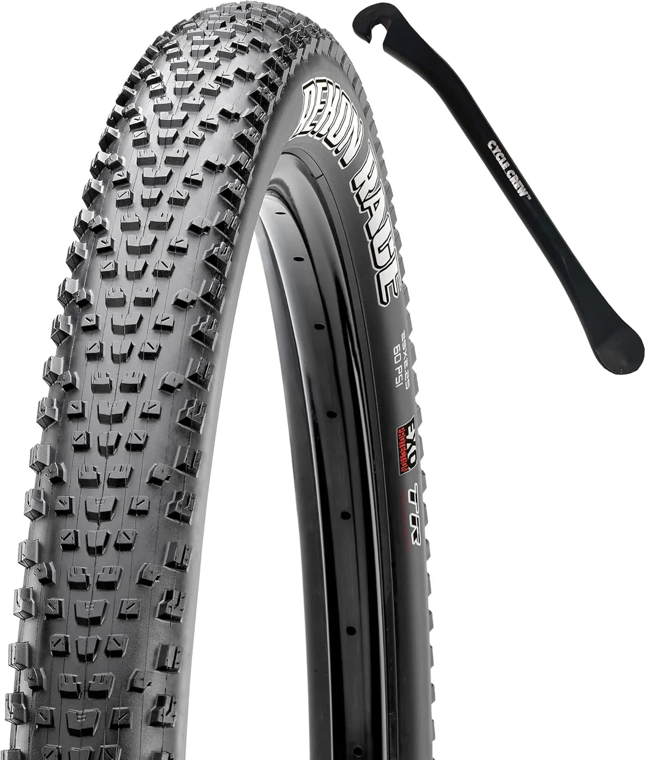 MAXXIS Rekon Race Mountain Bike Tire - 27.5" & 29" - Bundle with Cycle Crew Tire Lever