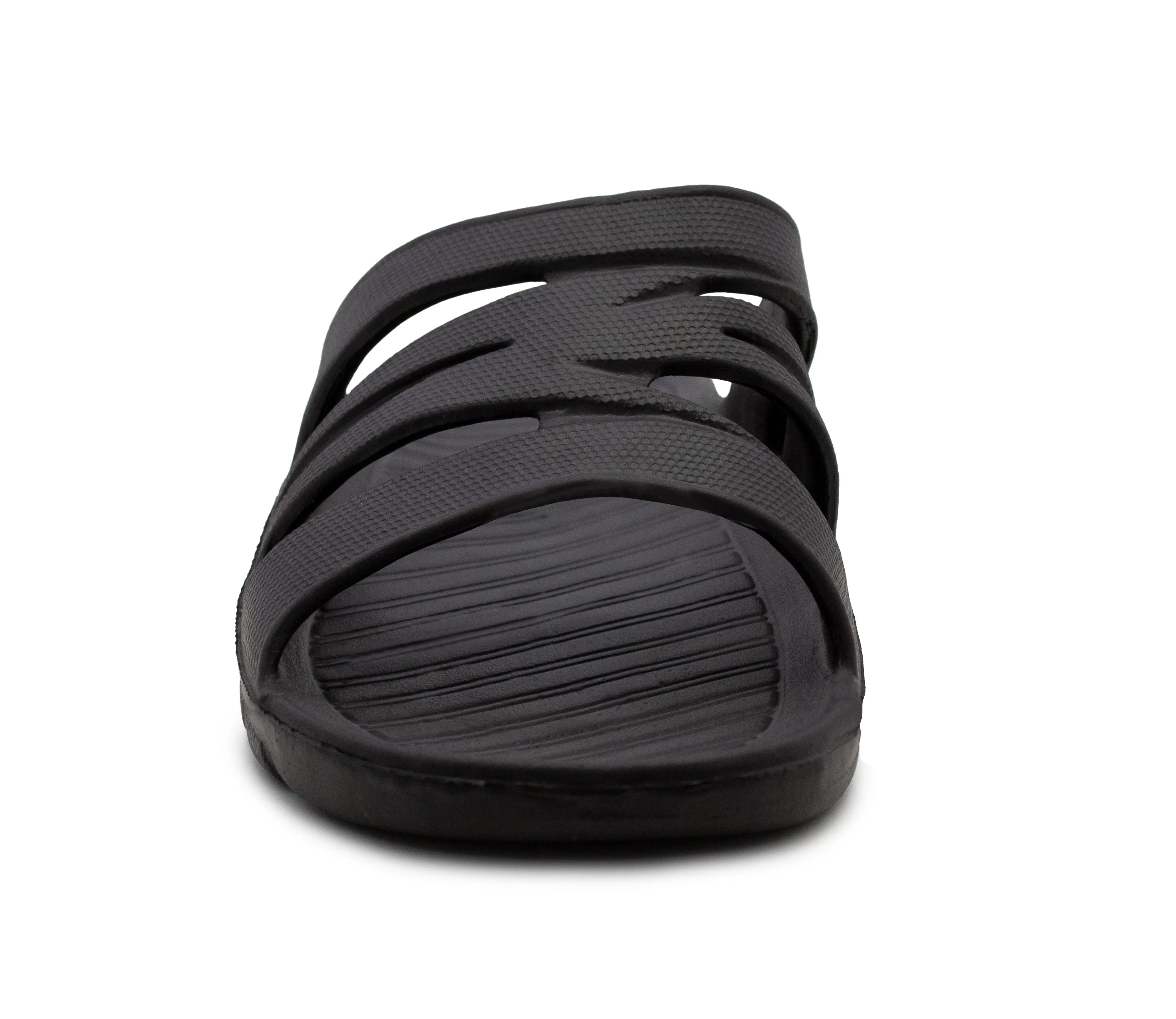 Mens All Black Sliders EVA Lightweight Pool Slides Summer Beach Shower Bathroom House Slipper Mules Sandals Flip Flops