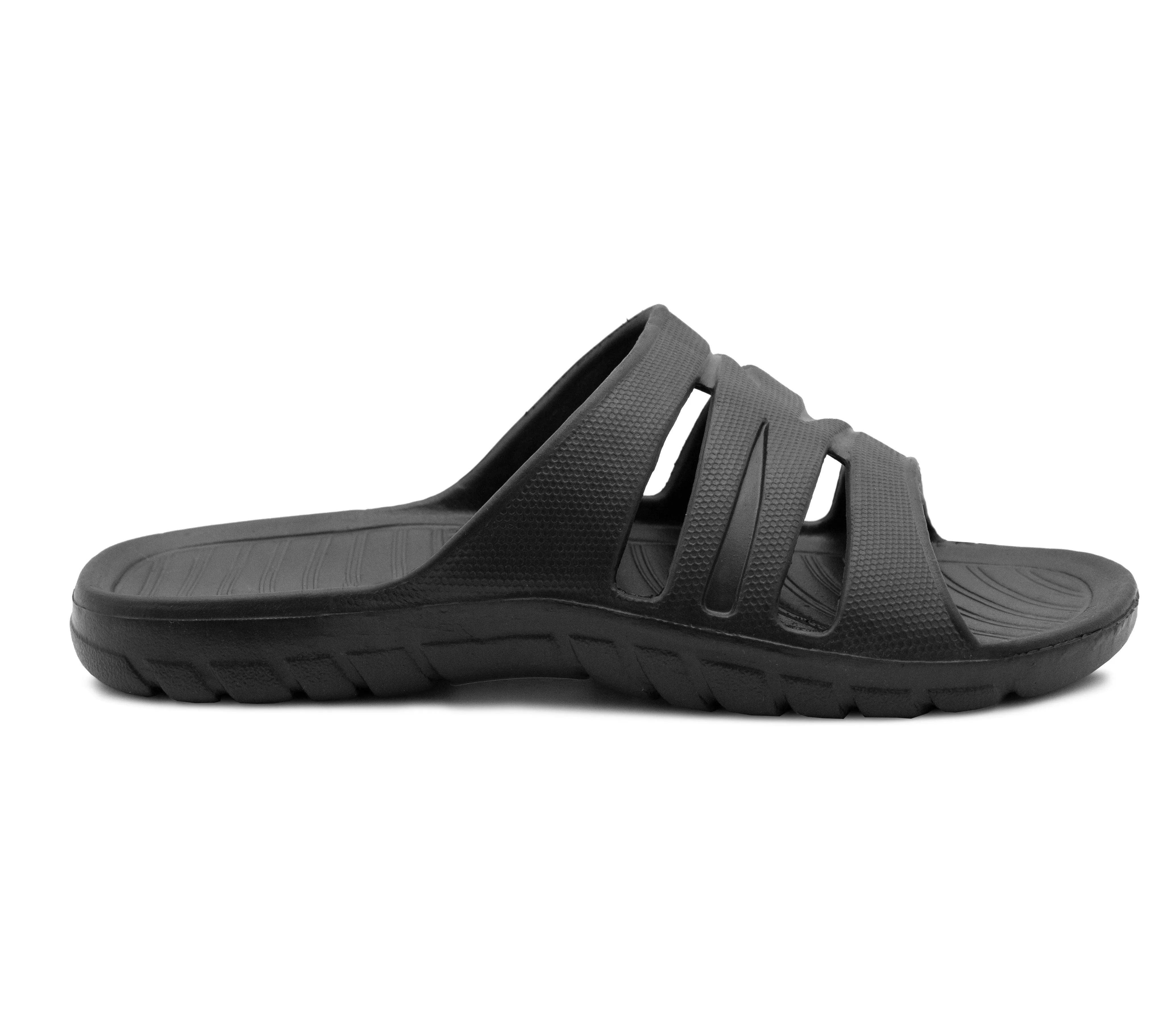 Mens All Black Sliders EVA Lightweight Pool Slides Summer Beach Shower Bathroom House Slipper Mules Sandals Flip Flops
