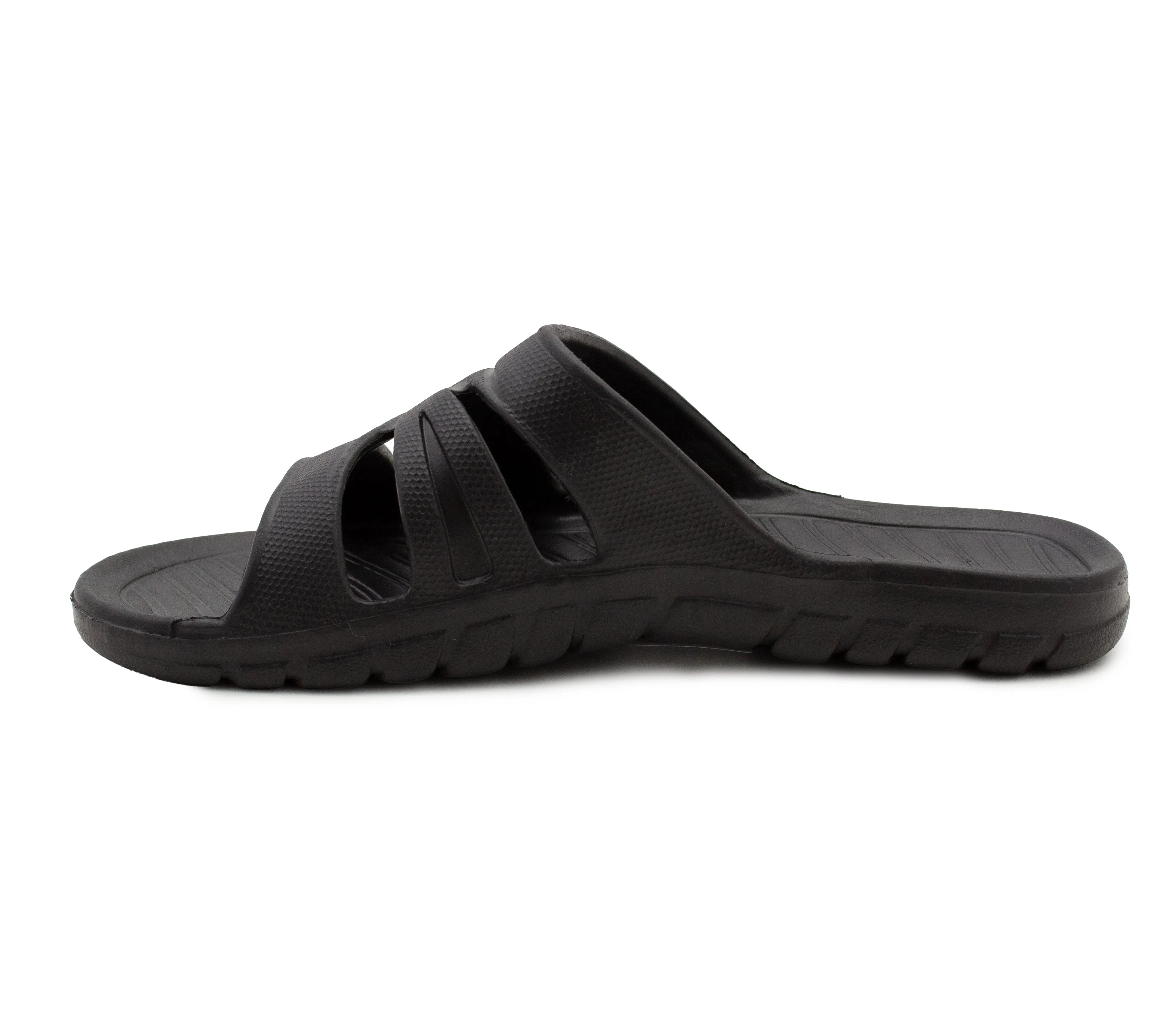 Mens All Black Sliders EVA Lightweight Pool Slides Summer Beach Shower Bathroom House Slipper Mules Sandals Flip Flops