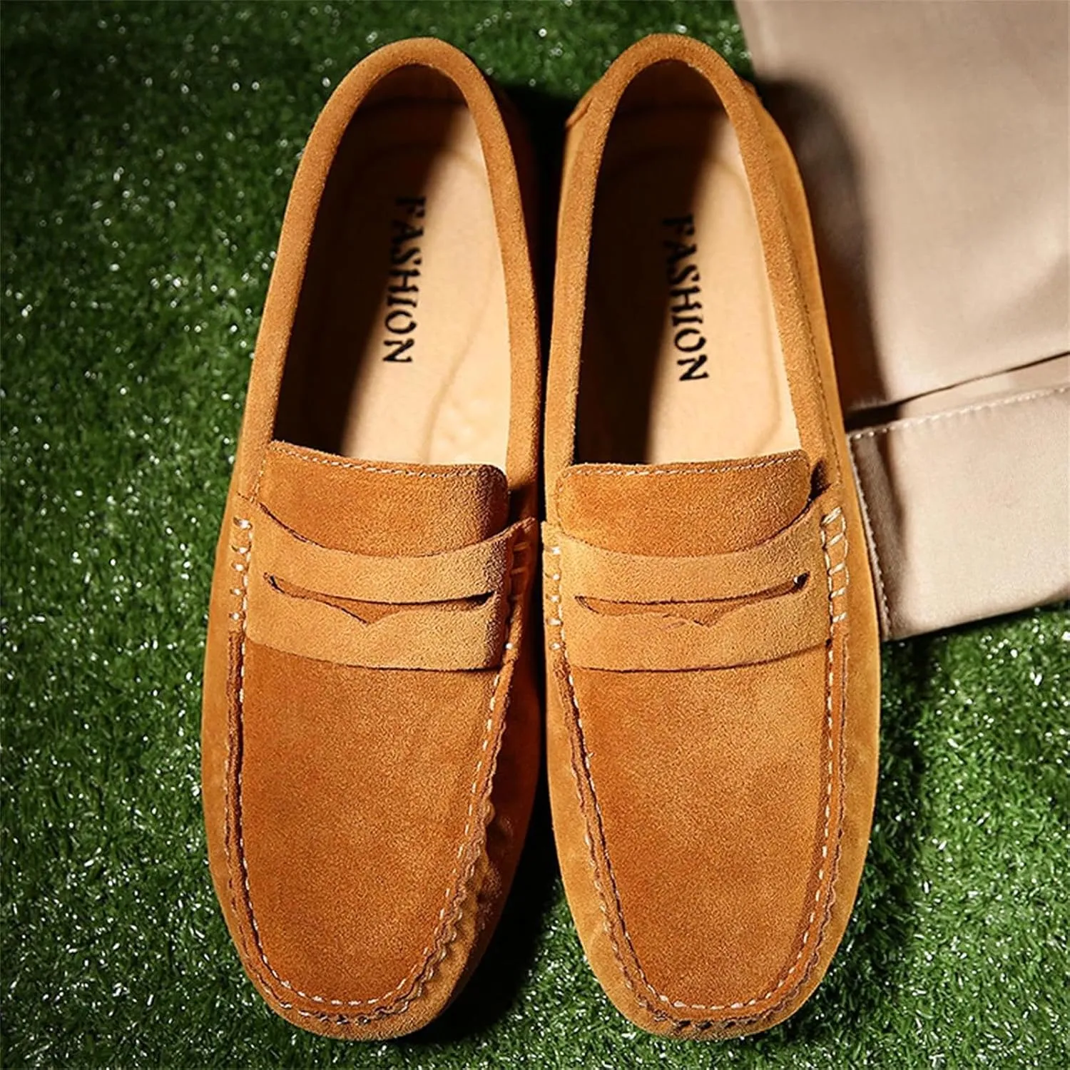 Men's Dress Loafers Slip On Casual Shoes Lightweight Soft Penny Loafers Suede Driving Boat Shoes Moccasins