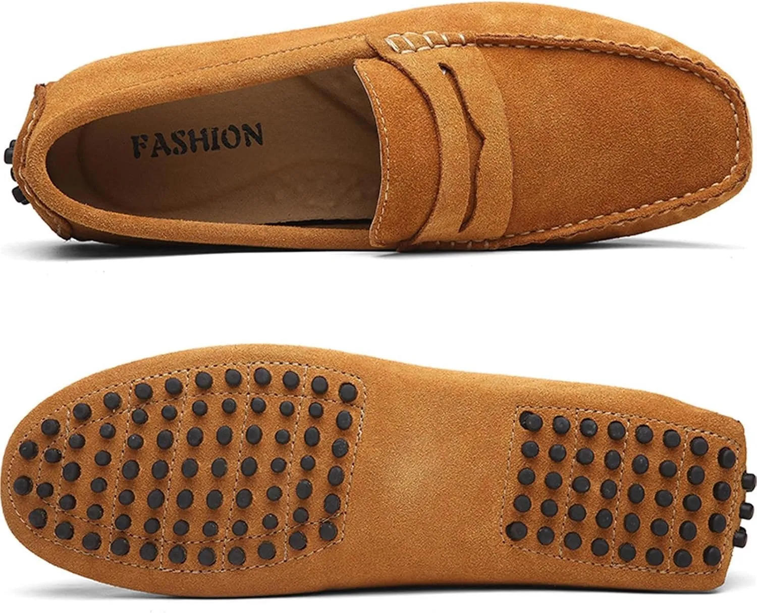 Men's Dress Loafers Slip On Casual Shoes Lightweight Soft Penny Loafers Suede Driving Boat Shoes Moccasins