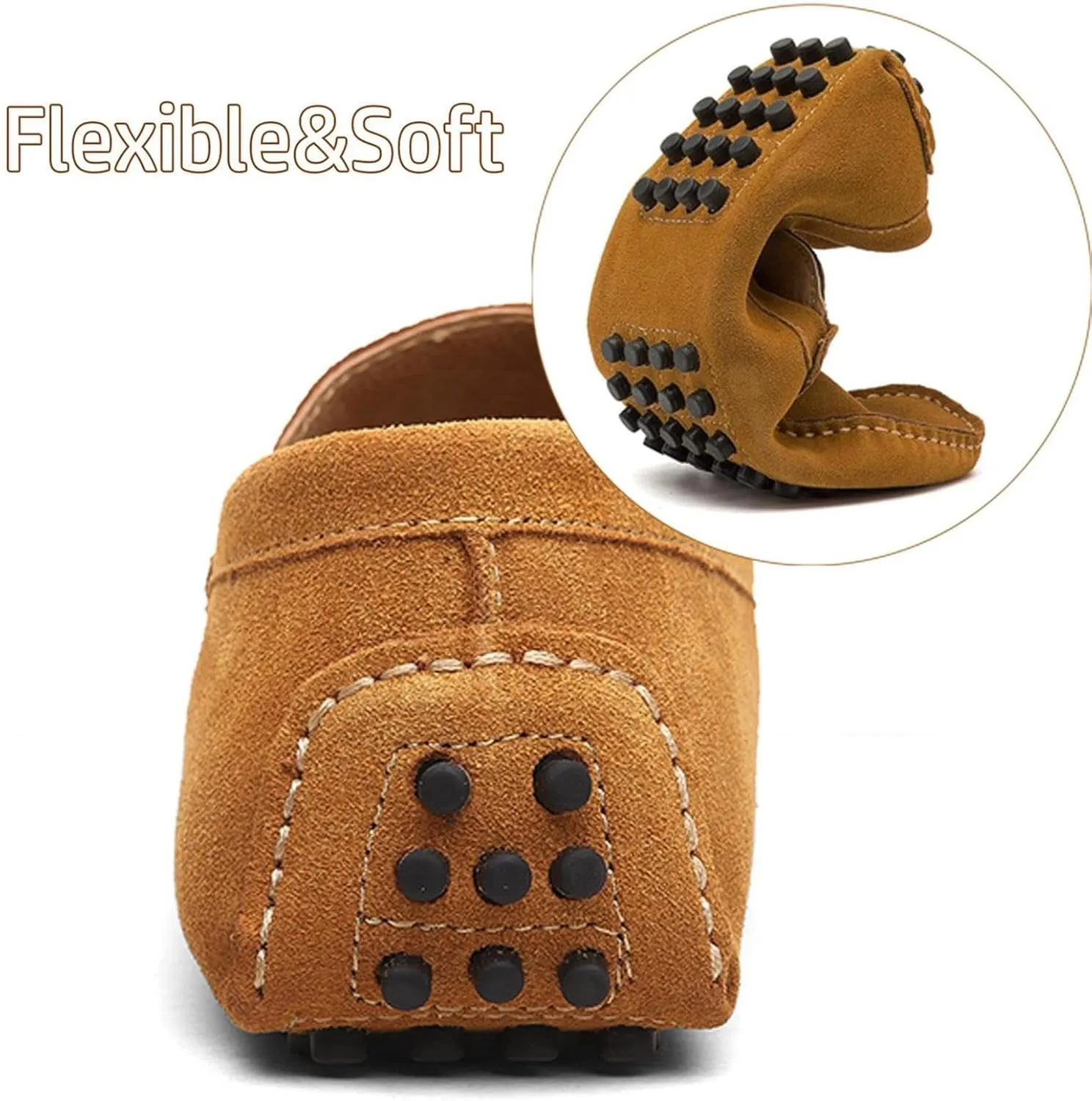Men's Dress Loafers Slip On Casual Shoes Lightweight Soft Penny Loafers Suede Driving Boat Shoes Moccasins