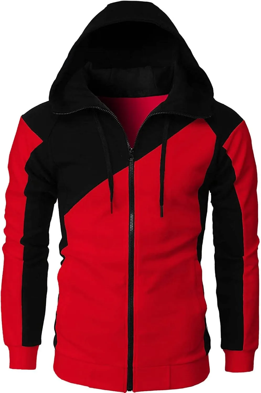 Men's Hoodies Casual Hooded Sweatshirts Training Long Sleeve Hoodies Zip Up Hoodies Solid Color Fall Pullover