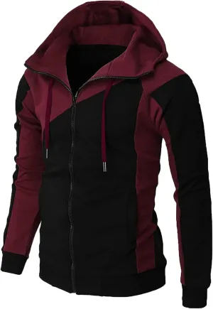 Men's Hoodies Casual Hooded Sweatshirts Training Long Sleeve Hoodies Zip Up Hoodies Solid Color Fall Pullover