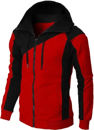 Men's Hoodies Casual Hooded Sweatshirts Training Long Sleeve Hoodies Zip Up Hoodies Solid Color Fall Pullover