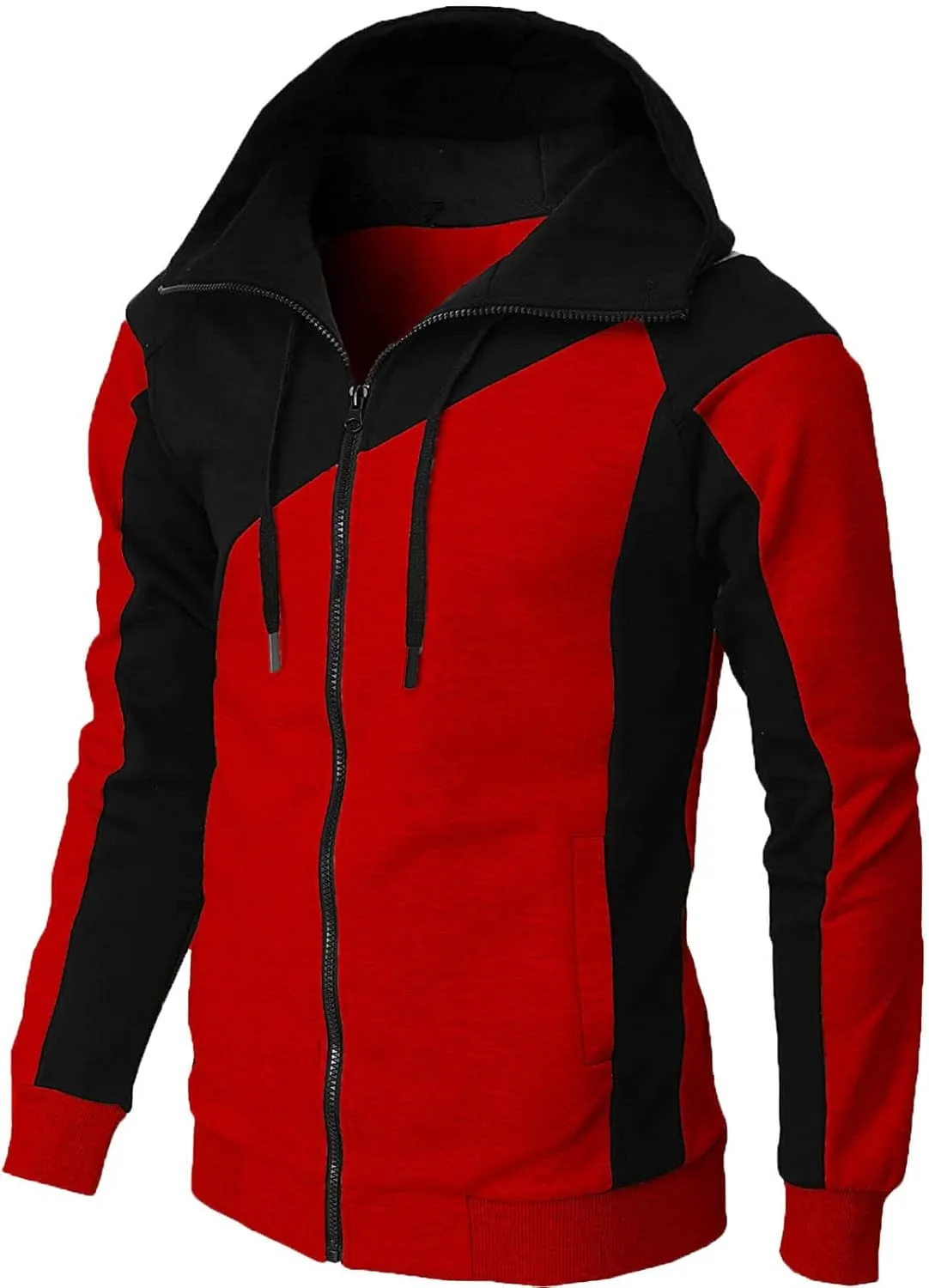 Men's Hoodies Casual Hooded Sweatshirts Training Long Sleeve Hoodies Zip Up Hoodies Solid Color Fall Pullover