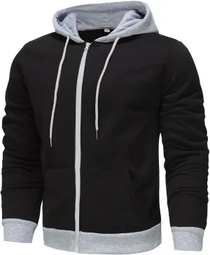 Mens Hoodies Sports Hooded Sweatshirts Gym Long Sleeve Hoodies Casual Zip Up Hoodies Fall Pullover Winter Shirts