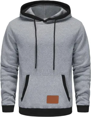 Men's Hoodies Sports Hooded Sweatshirts Training Long Sleeve Hoodies Winter Shirts Solid Color Fall Pullover