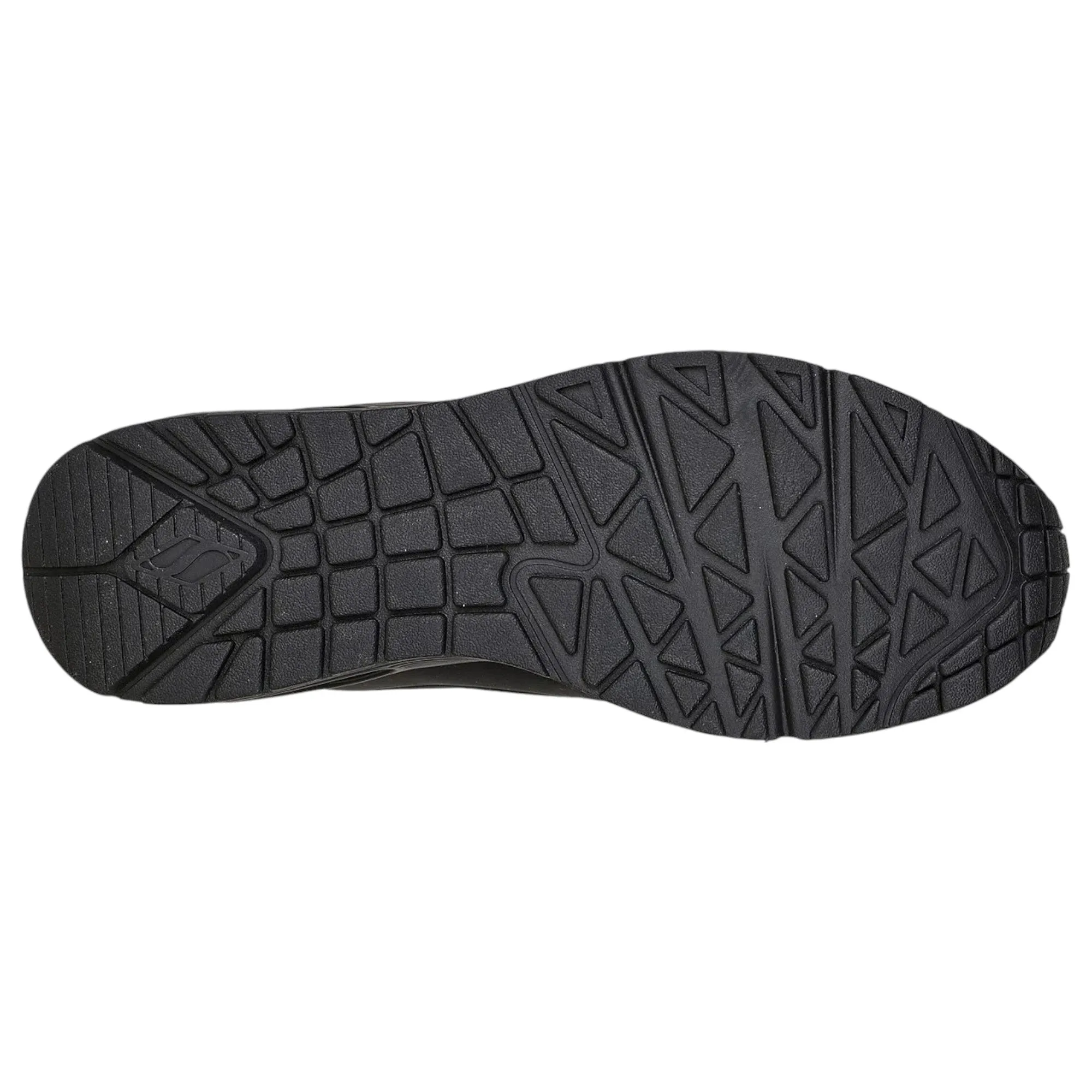 Mens Skechers Uno - Stand On Air Wide Fit Black/Black Sneaker Shoes