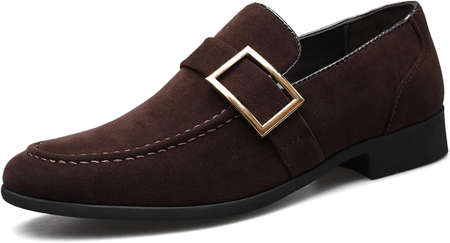 Men's Suede Leather Penny Loafers Slip On Casual Business Dress Shoes Classic Comfortable Driving Moccasins