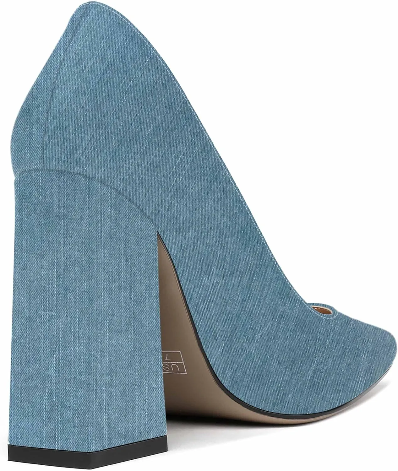 MERRORI Women's Patent Block Square Toe Solid Slip On Chunky High Heel Pumps Shoes 4 Inch