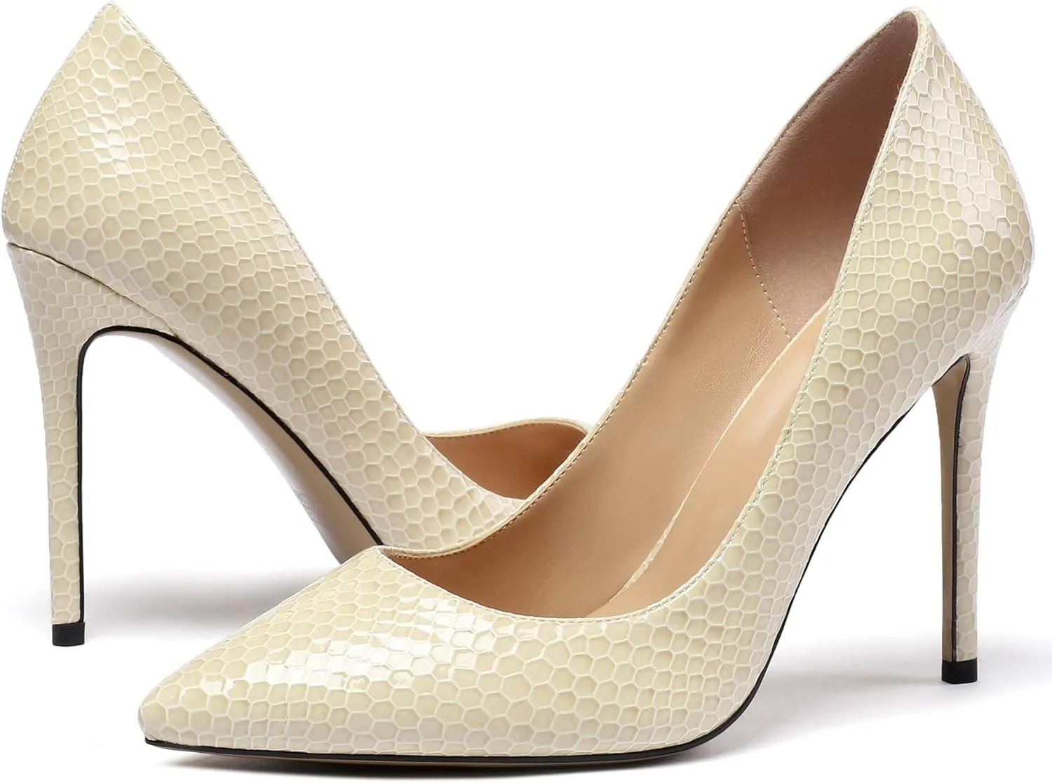 Mettesally Stiletto High Heel Sexy Pumps for Women,Pointed, Closed Toe Classic Slip On Dress Pumps