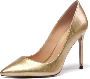 Mettesally Stiletto High Heel Sexy Pumps for Women,Pointed, Closed Toe Classic Slip On Dress Pumps