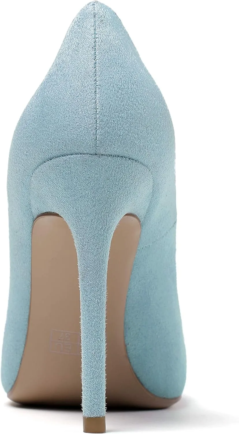 Mettesally Stiletto High Heel Sexy Pumps for Women,Pointed, Closed Toe Classic Slip On Dress Pumps