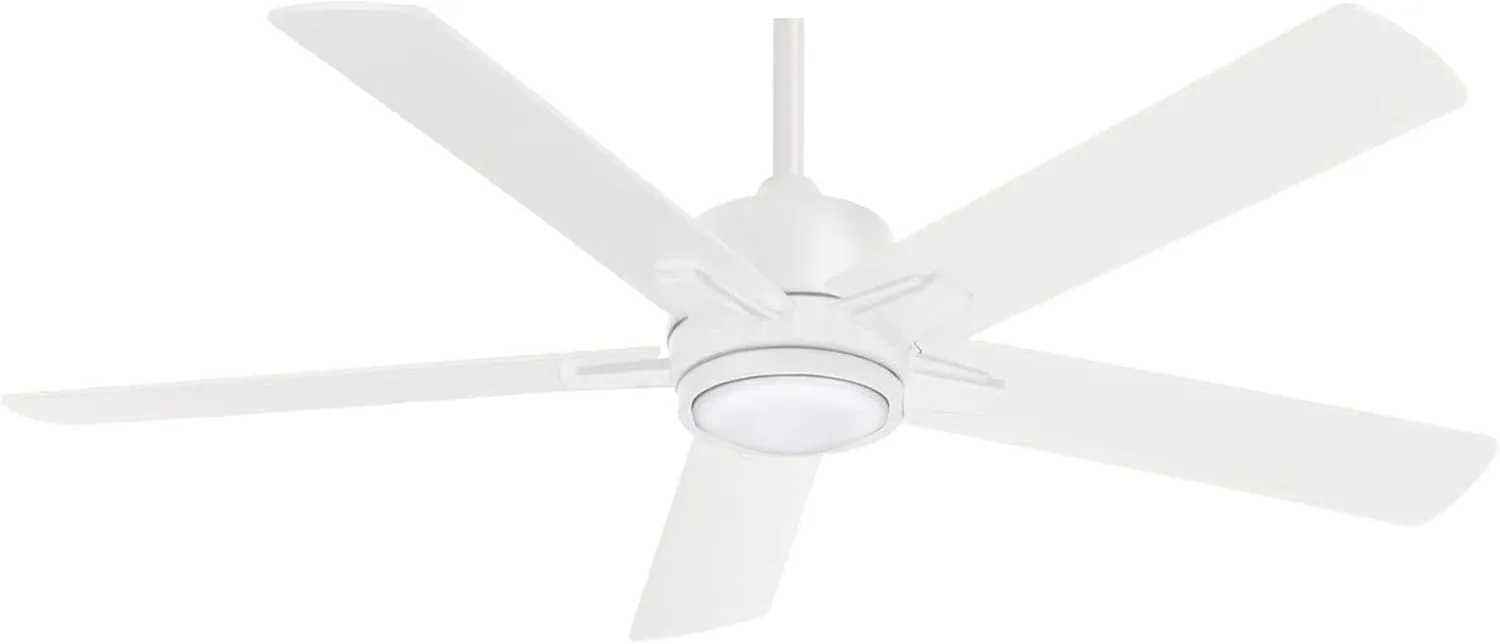MINKA-AIRE F619L-WHF Stout 54" Ceiling Fan with LED Light and Remote Control in Flat White Finish