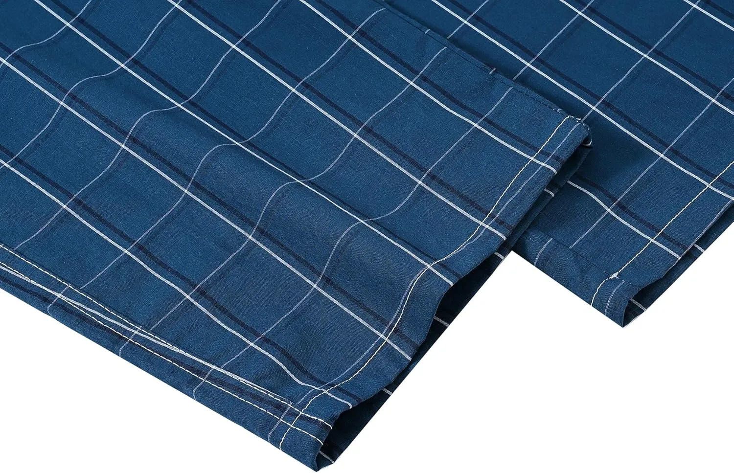 MoFiz Mens Pajama Bottoms Cotton 3 Pack Lounge Pants Set with Pockets Drawstring Plaid Pjs Bottoms Sleepwear with Button Fly