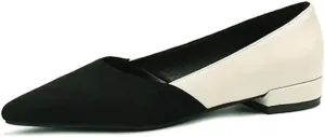 MRKEWUNEY Womens Comfortabl Pumps Block Mid Heels Slip on Court Shoes