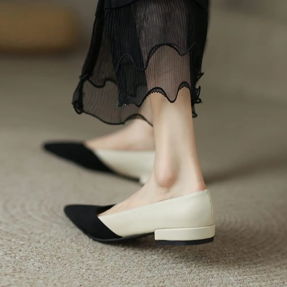MRKEWUNEY Womens Comfortabl Pumps Block Mid Heels Slip on Court Shoes