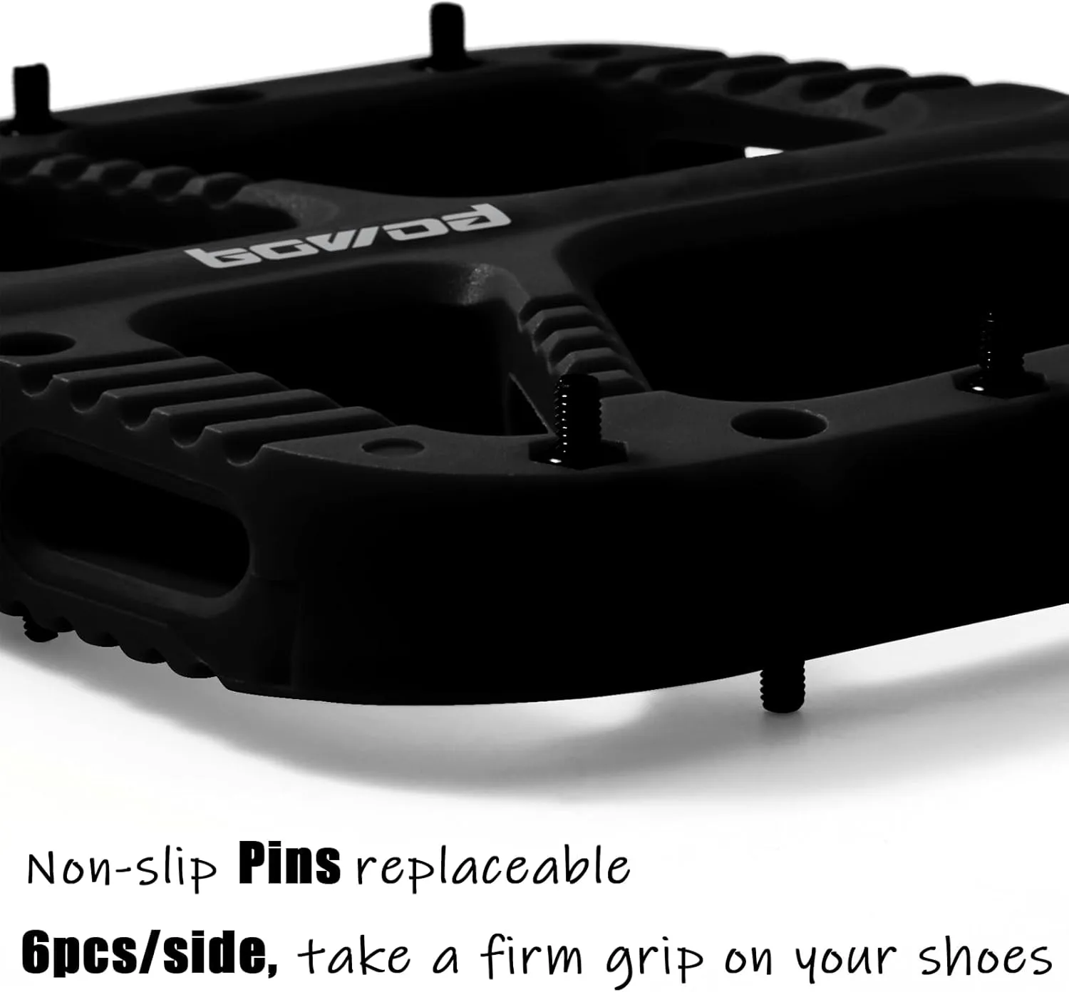 MTB Pedals Flat Mountain Bike Pedals Adult, Light and Wide Nylon Composite Bicycle Platform Pedal w Grippy Pins, 9/16" Cr-Mo Spindle 2 Bearings, Clipless Pedals for BMX Gravel Road E.Bike 9/16"