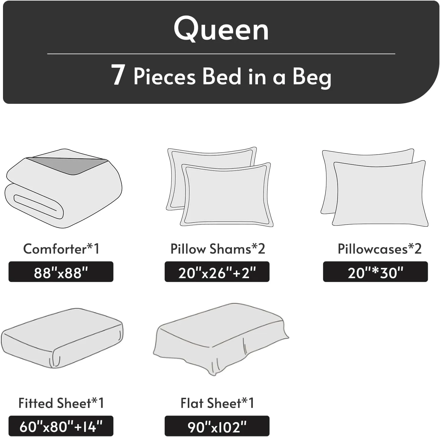 MUXHOMO Queen Comforter Set 7 Pieces, Reversible Bed in a Bag Queen Size, Bedding Set with Comforter, Flat Sheet, Fitted Sheet, Pillowcases & Shams, Bluish Green & Lake Blue
