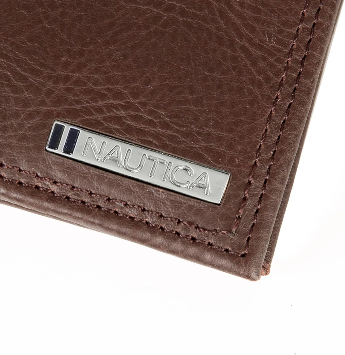 Nautica Men's Bifold Leather Wallet | RFID Blocking | ID Window | Card Slots | Organization | Durable | Stylish