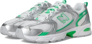 New Balance Unisex 530 Sneaker, Silver Metallic/Green Apple, 5 US Men