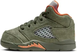 NIKE Toddler Air Jordan 5 Retro 'Olive' Army Olive/Solar Orange (440890 308) TD - Size 9c
