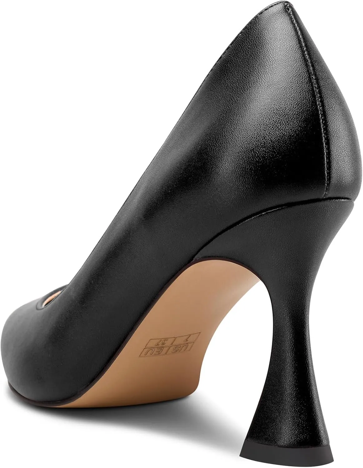 NobleOnly Womens Mid Heel Slip-on Close Pointed Toe Basic Classic Dress Pumps Casual Office Summer Shoes 3.3 Inches Heels