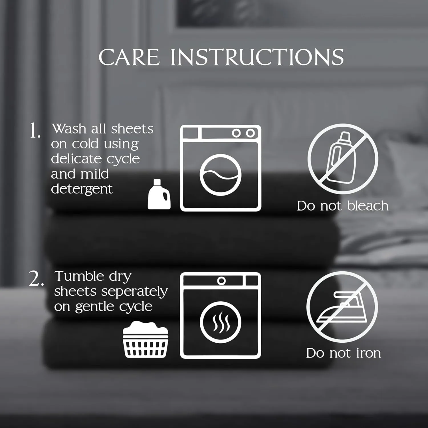 Northwest Ashford Home Essentials Bedding, 4 Piece King Size Sheet Set, Stretch Limo Black