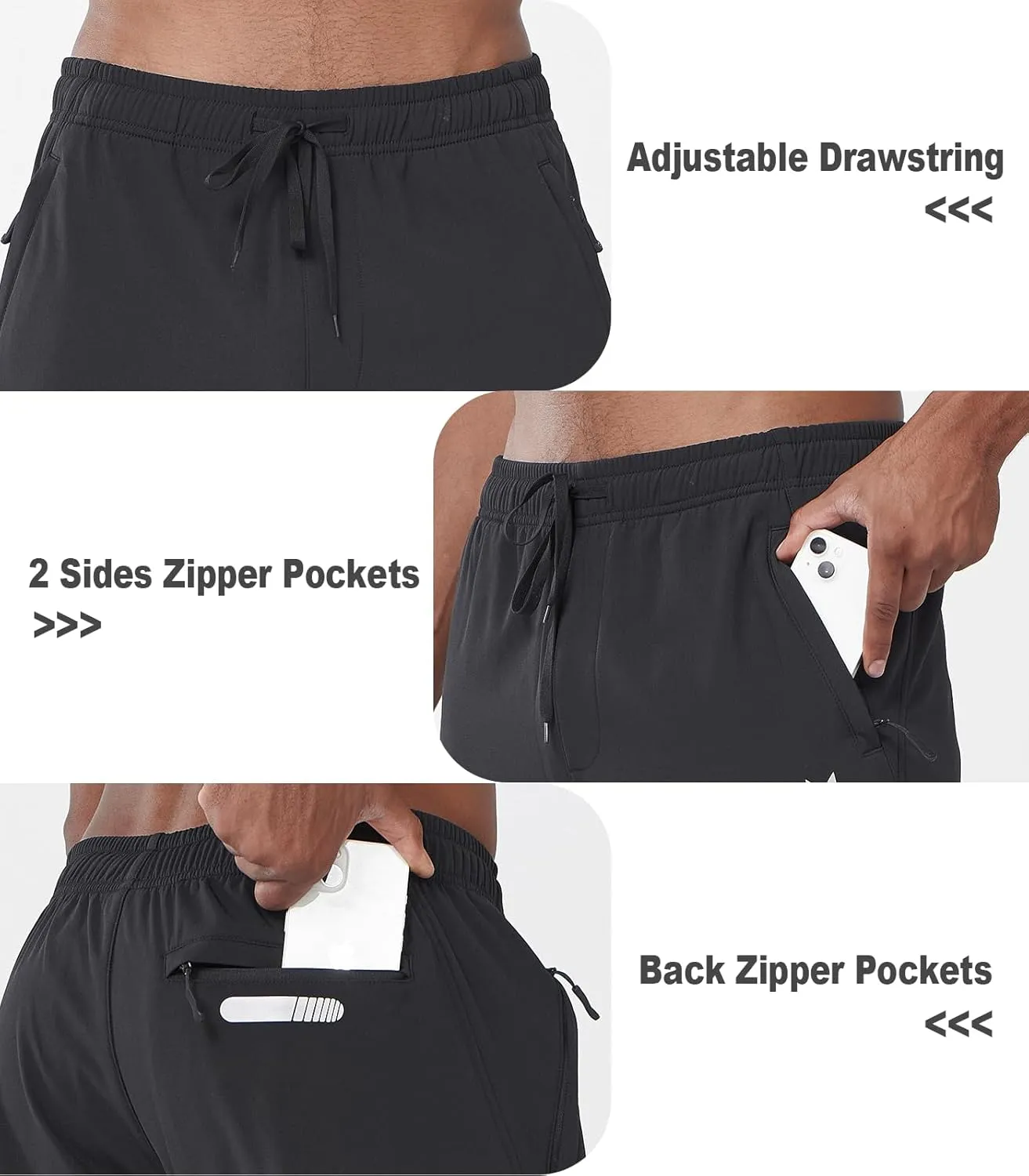 NORTHYARD Men's Fleece Lined Pants Athletic Workout Running Joggers Winter Warm Wind Sweatpants for Active Gym Track Jogging