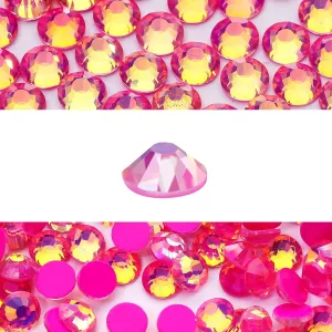 Novani 3000 Pieces Flatback Rhinestones Glass Round Gems F-Rose Crystals for Nail Art DIY Crafts Clothes Shoes,SS12,3.0-3.2mm