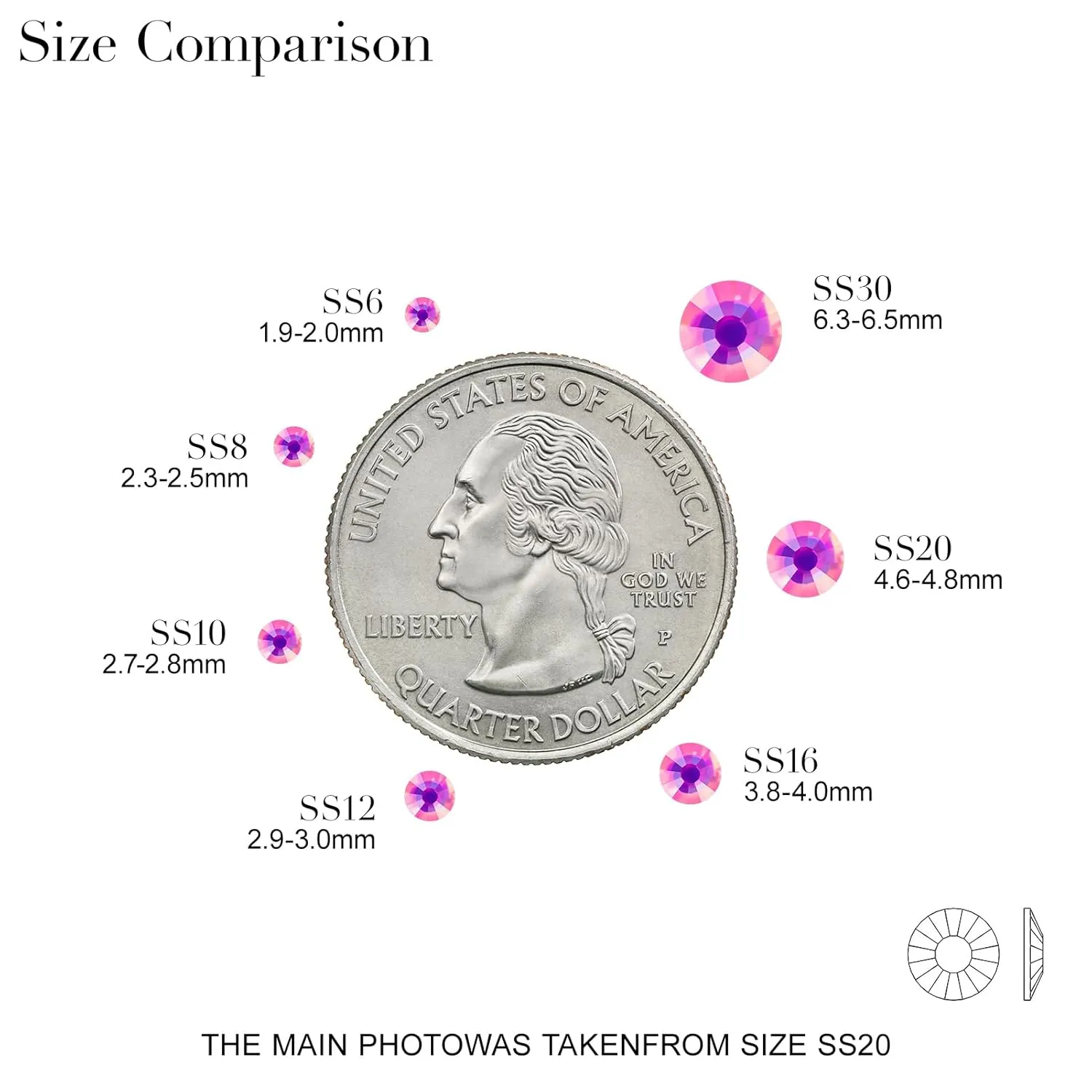 Novani 3000 Pieces Flatback Rhinestones Glass Round Gems F-Rose Crystals for Nail Art DIY Crafts Clothes Shoes,SS12,3.0-3.2mm