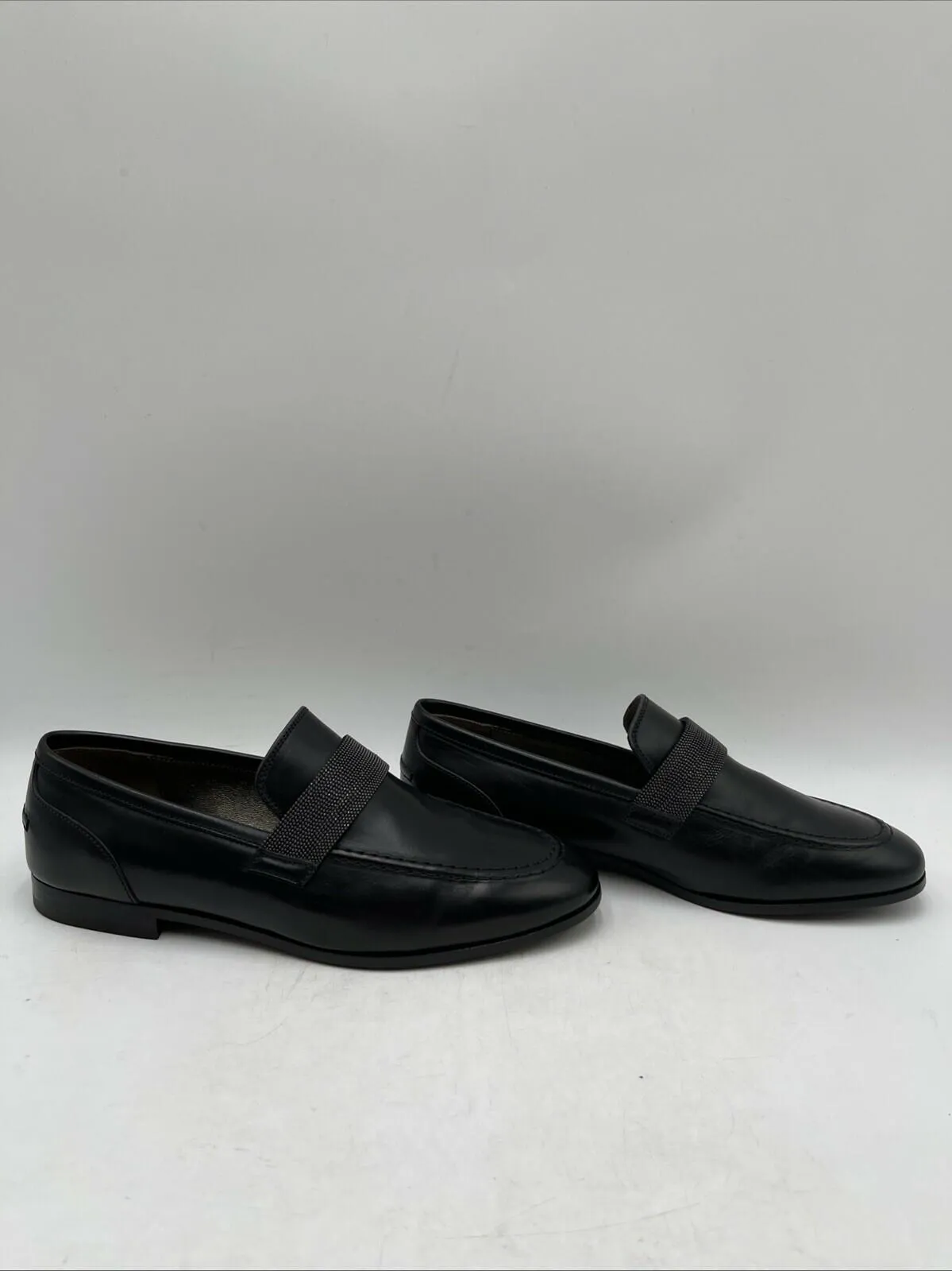 NWB Women’s Brunello Cucinelli Flat Leather Loafer Black Size 35.5