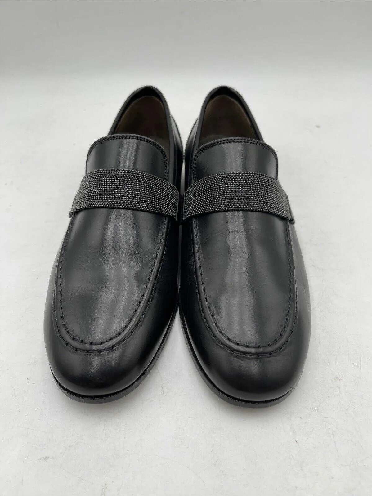 NWB Women’s Brunello Cucinelli Flat Leather Loafer Black Size 35.5