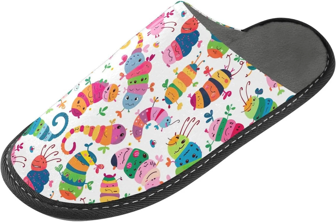 ODAWA Zebra Yellow Male Shoe House Slippers Memory Foam Plush Mens Slip on House Shoes