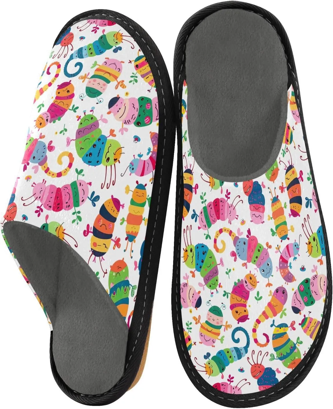 ODAWA Zebra Yellow Male Shoe House Slippers Memory Foam Plush Mens Slip on House Shoes
