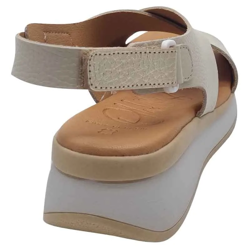 Oh My Sandals Womens Beige Leather Sandal - 5661