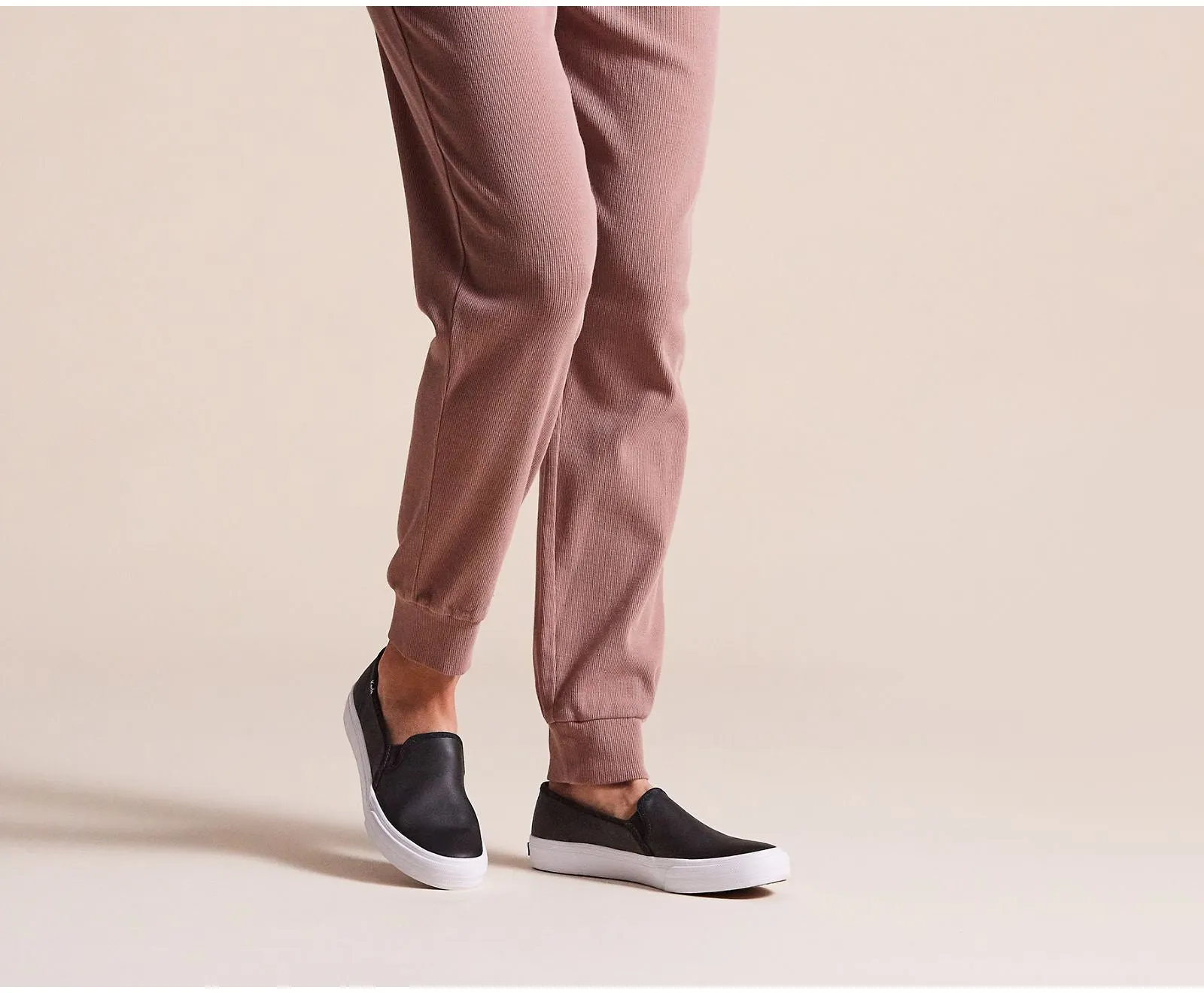 On Platform Stock-clearance Fashion Casual Decker Sneakers Leather Slip Act quickly Double Black Keds