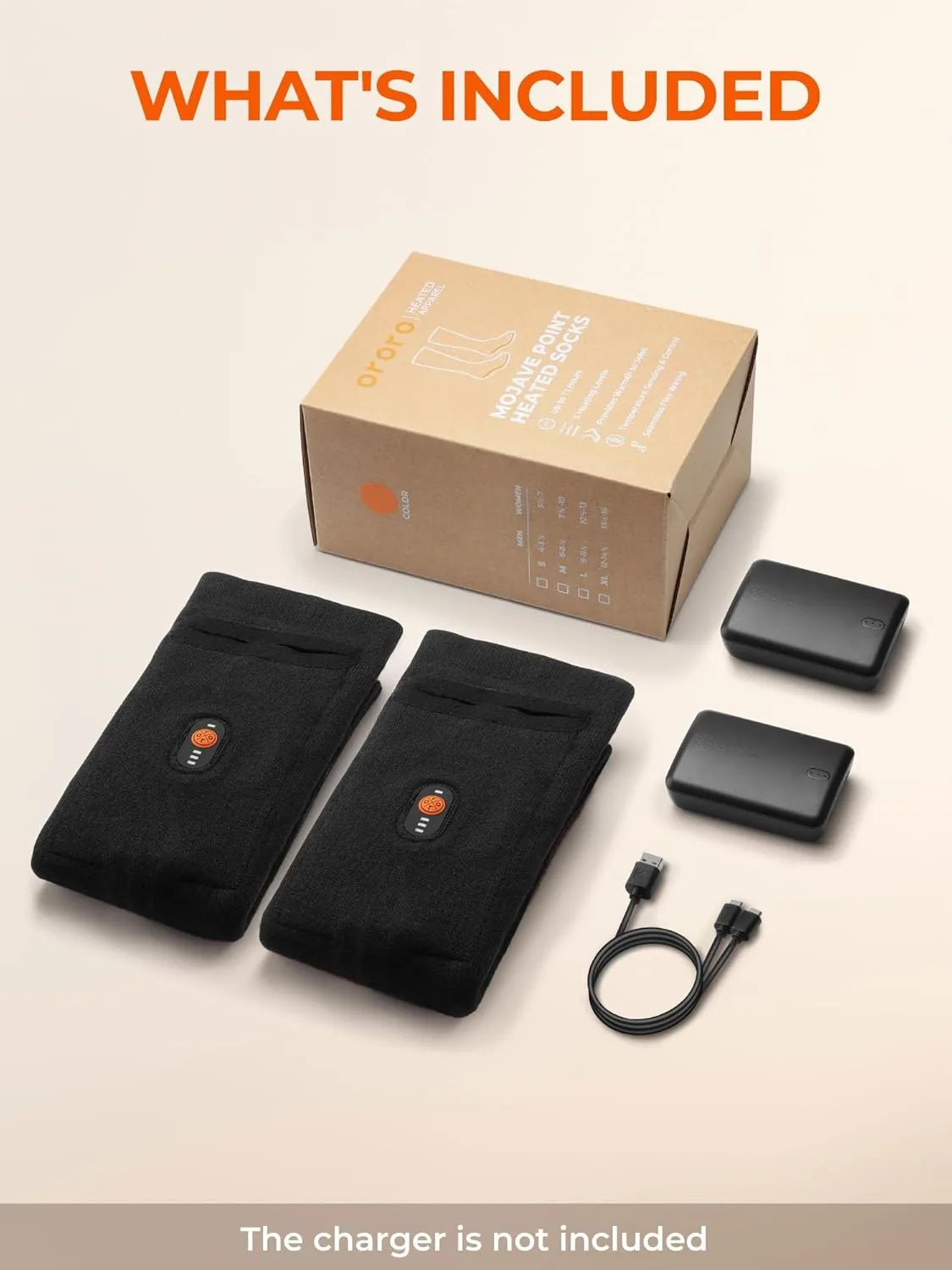 ORORO [Upgraded] Heated Socks for Men Women, Rechargeable Electric Socks for Cold Feet (Charger Not Included)