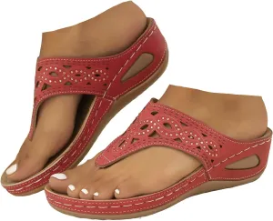 Orthopedic Sandals for Women, Breathable Mesh Hollow Sports Sandals Women’s Wedge Orthopedic Flip-Flops Summer Shoes