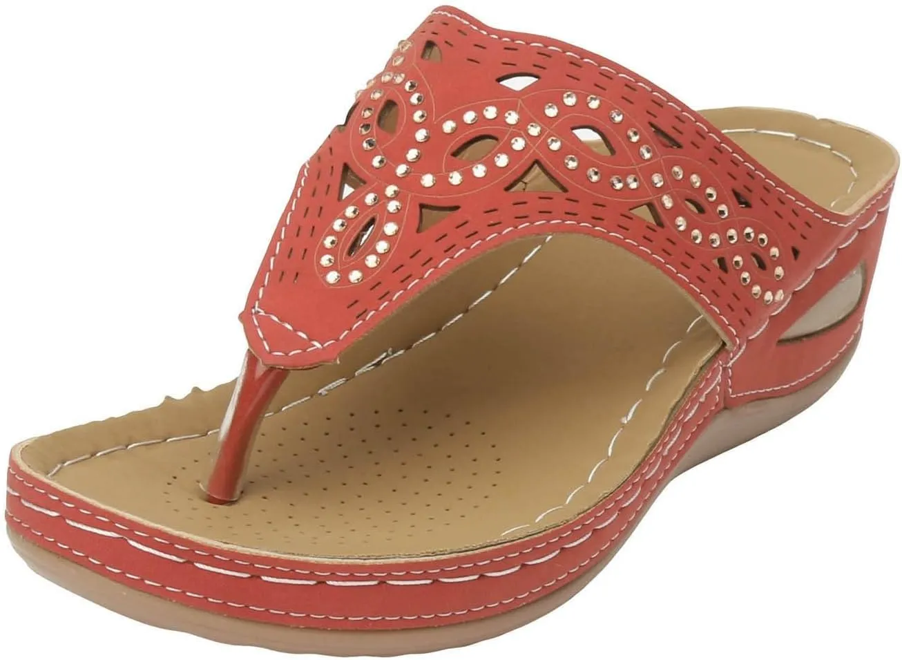 Orthopedic Sandals for Women, Breathable Mesh Hollow Sports Sandals Women’s Wedge Orthopedic Flip-Flops Summer Shoes