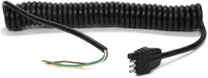 Part Synergy Replacement for Trailer Light Wiring Harness Trailer Side 4 Flat 11 ft Long Coiled Brake/Tail Light Harness Universal Trailer Each Direct Fit