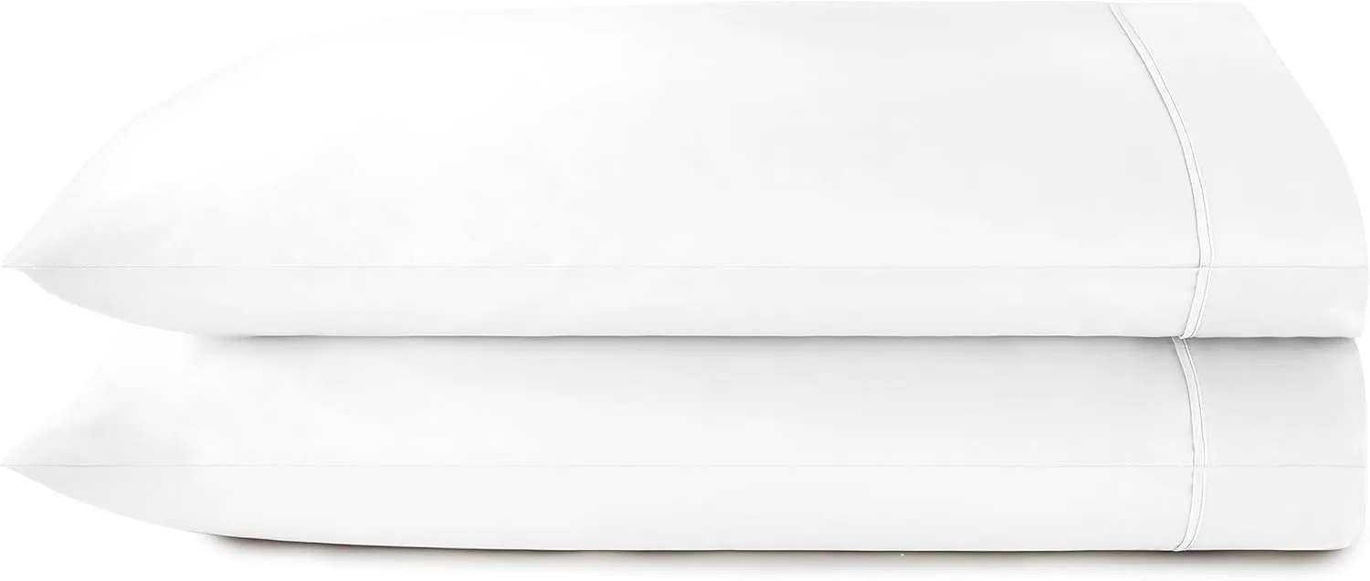 Peacock Alley Emily Sheet Sets - 100% Egyptian Cotton, 500 Thread Count Sateen Sheets for All Seasons - Dream at Home Collection - King, White