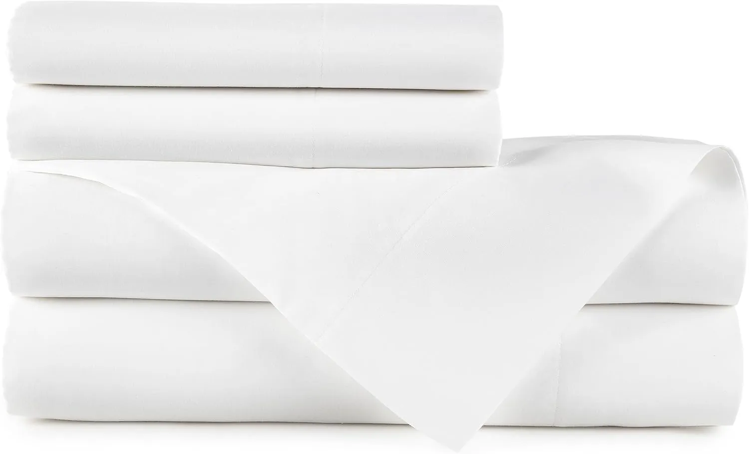 Peacock Alley Emily Sheet Sets - 100% Egyptian Cotton, 500 Thread Count Sateen Sheets for All Seasons - Dream at Home Collection - King, White